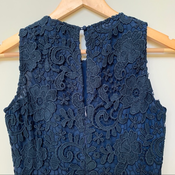 Jcrew collection women’s sleeveless lace dress in navy - Picture 7 of 7